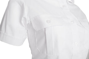 Women's Military Shirt - Short Sleeve - White