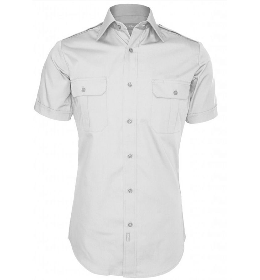 Men's Military Shirt Short Sleeve Light Grey WM UNIFORM