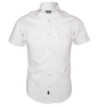 Women's Military Shirt - Short Sleeve - White