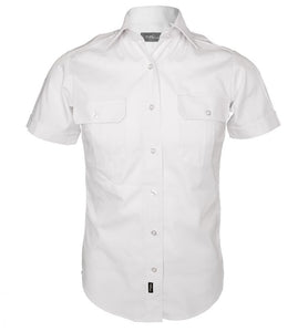 Women's Military Shirt - Short Sleeve - White